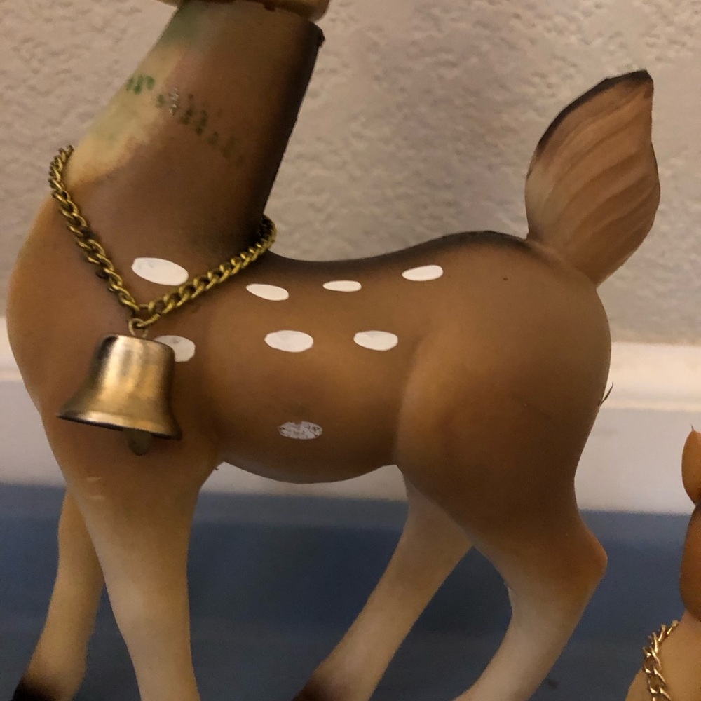 Vintage Charming Brown Reindeer Figurine Set (Plastic) - Picture 2 of 7